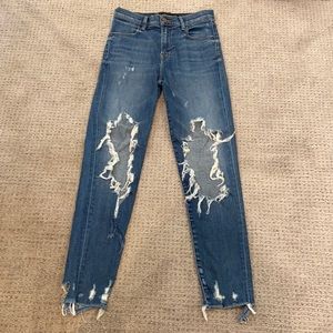 J Brand Ripped High Waisted Skinny Jeans Size 26